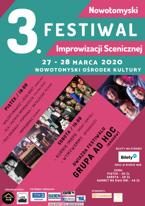 3. Nowotomyski Festiwal Improwizacji Scenicznej / Karnet na dwa dni: 27 i 28 marca 2020 /