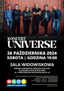 Bilety na wydarzenie - Koncert ZESPOŁU UNIVERSE, Janowiec Wielkopolski