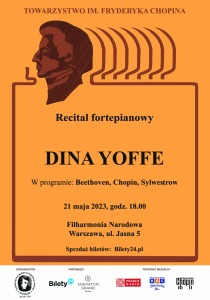 Bilety na wydarzenie - DINA YOFFE – recital fortepianowy  21.05.2023, Warszawa