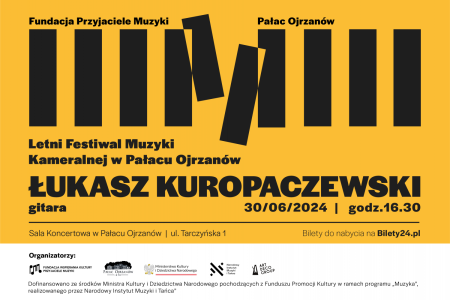 Bilety na wydarzenie - Łukasz Kuropaczewski - recital w Pałacu Ojrzanów, Ojrzanów